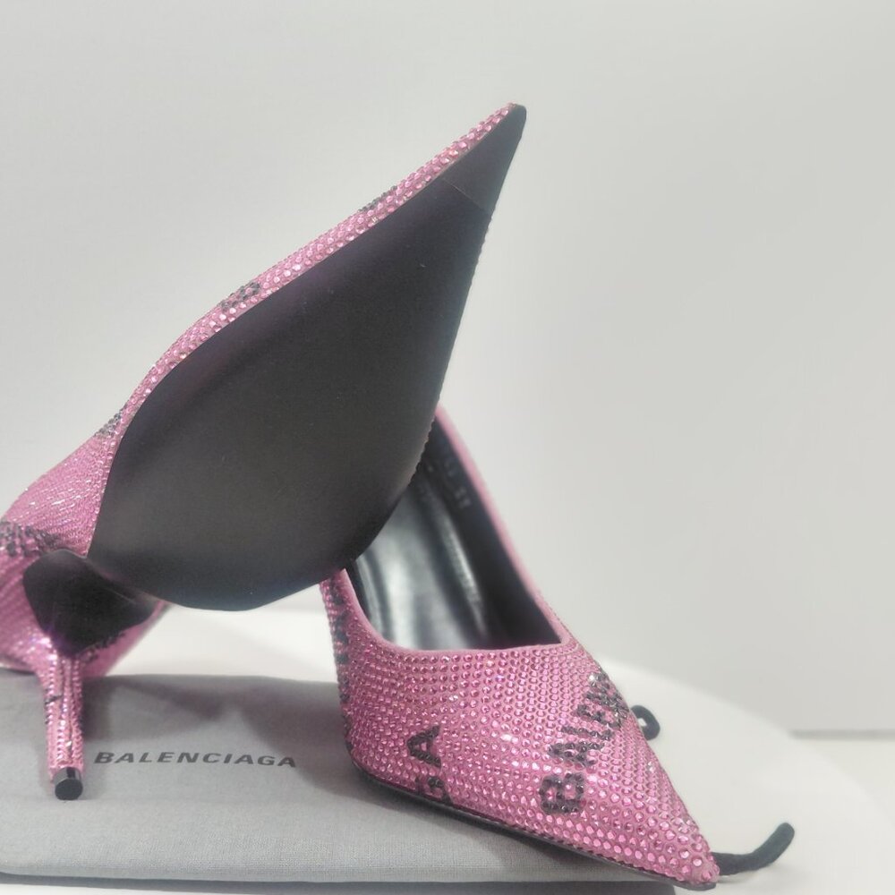Balenciaga Womens Square Knife Embellished Pink Pumps Size EU 37 (0589) - Picture 16 of 16